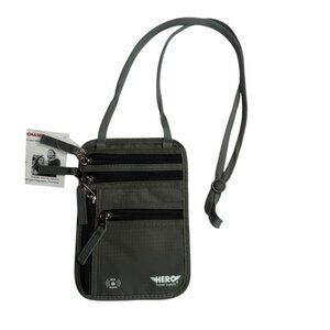 New NWT HERO Travel Supply RFID Block Travel Wallet.  Zip pouch.  Small.  Gray.